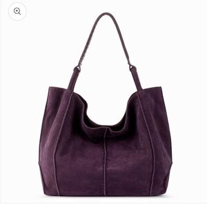 The Sak Aubergine Suede Los Feliz Slouchy Large Tote Leather